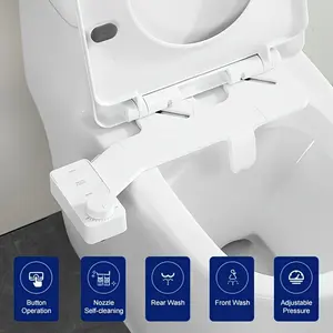 Easy-Install Non-Electric Bidet Attachment - Adjustable Water Pressure, Ultra-Thin Design with Self-Cleaning Nozzle for Freshwater Toilet Seat