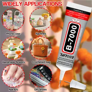 Loolifl B7000 Crystal Glue Set with Applicator, Transparent B-7000 Adhesive with Precision Tip Pen, Strong Gel for Phone Repair DIY Jewelry Nail Art, High Strength Glue