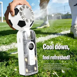 Mini Handheld Fan, 5-Speed Adjustable Portable USB Rechargeable Desk Fan with Mirror, 2026 World Cup Souvenir, Travel Office Outdoor Gift