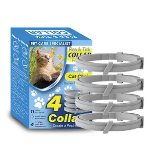 Adjustable Flea & Tick Collars for Dogs and Cats, Natural Essential Oil Formula, Waterproof Long-Lasting Protection, Fits Most Neck Sizes