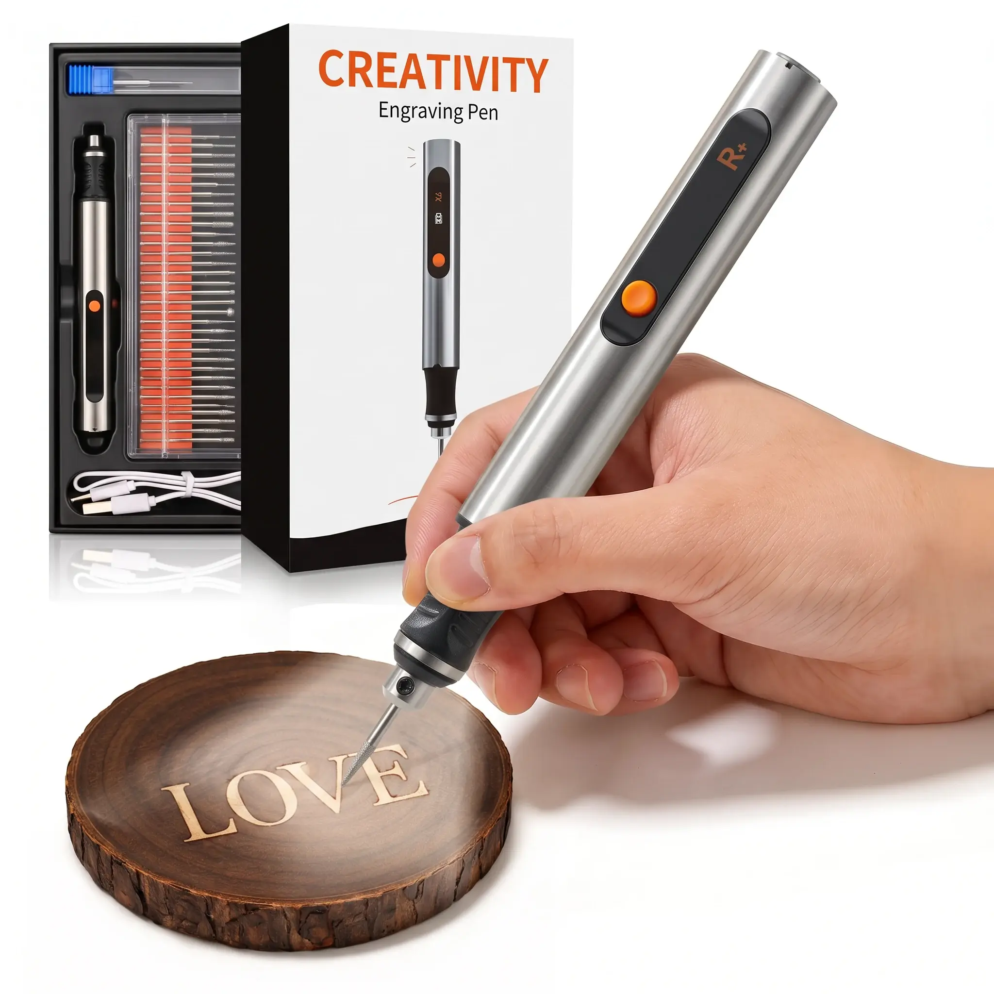 Engraving Pen with 30 Free Diamond Bits for Personalized Gifts & Practice Canvases Easy to Use USB-C Fast Charger 3 Speed Settings 8000-21000 RPM