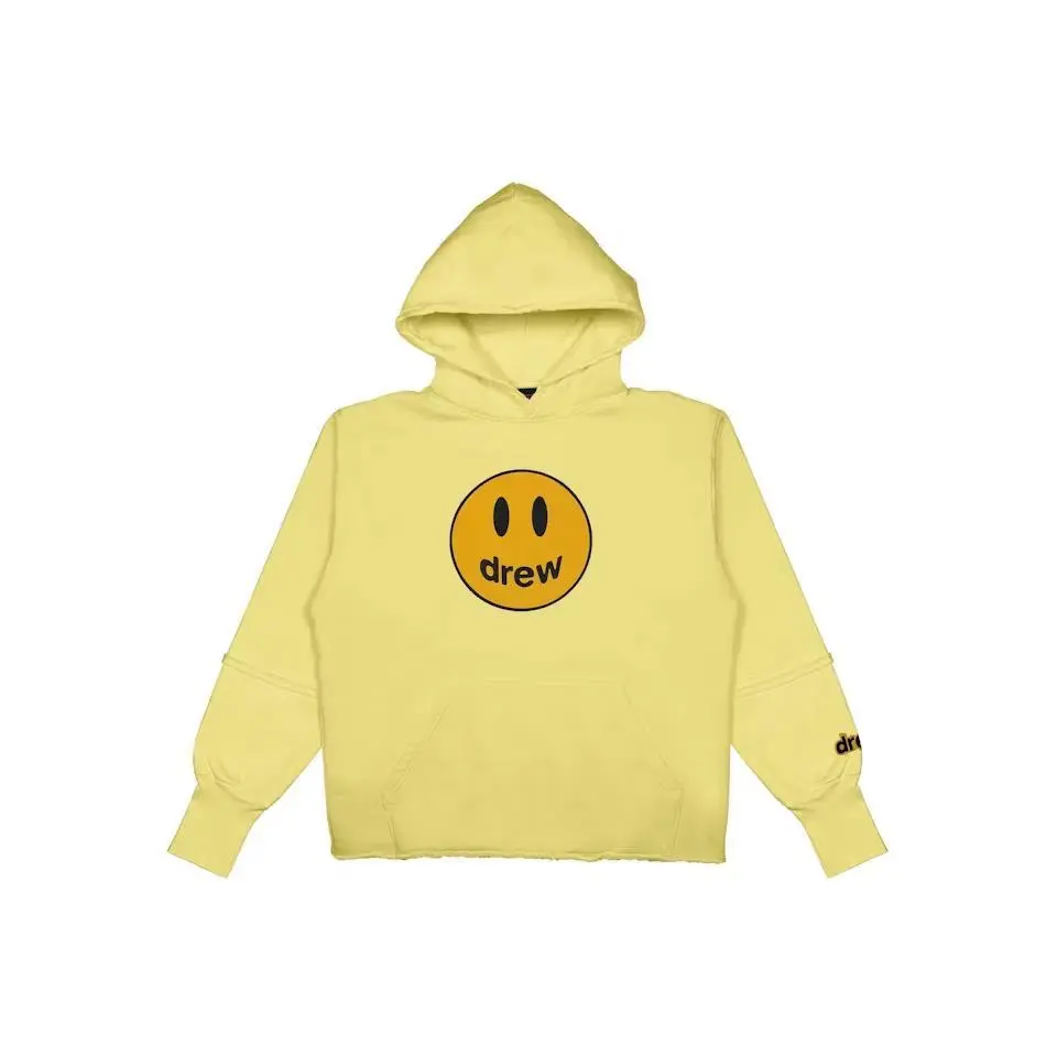 drew house deconstructed mascot hoodie  light yellow Medium
