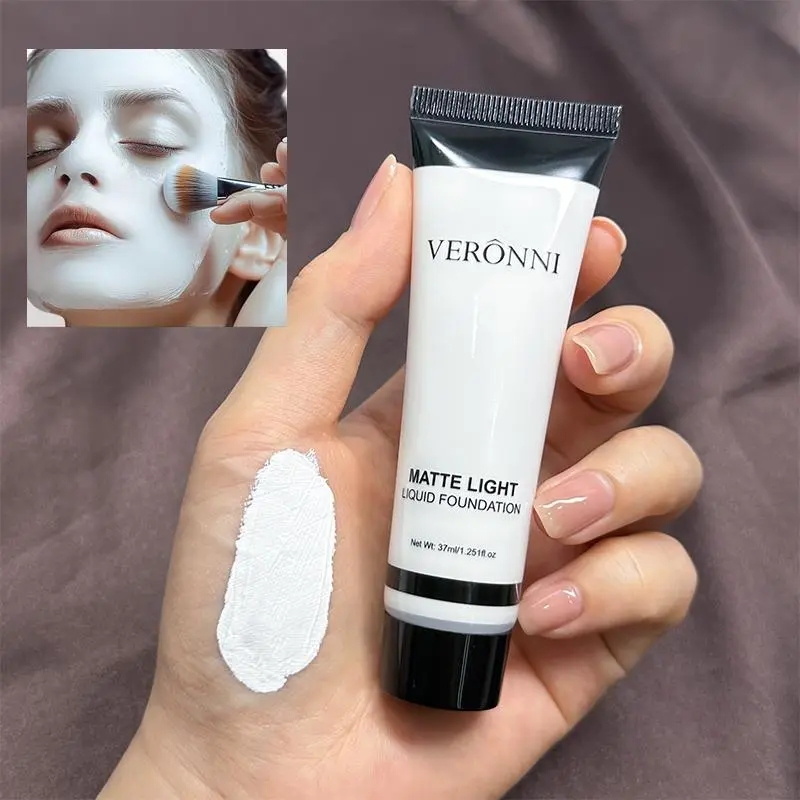 White Liquid Foundation Makeup,Waterproof Full Coverage White Foundation for Zombie Clown Cosplay Makeup Face Paint Halloween