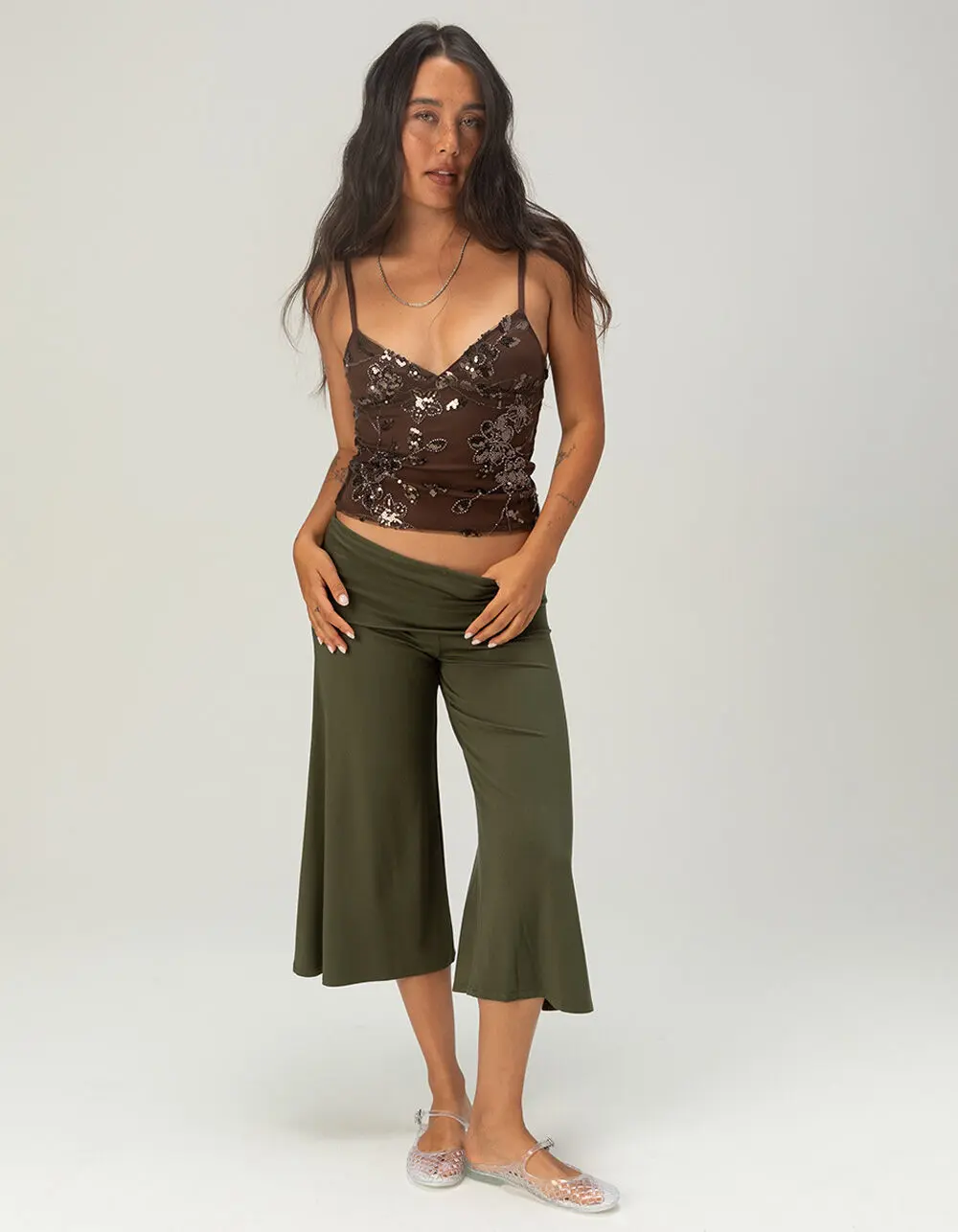 FULL TILT Womens Low Rise Gaucho Pants