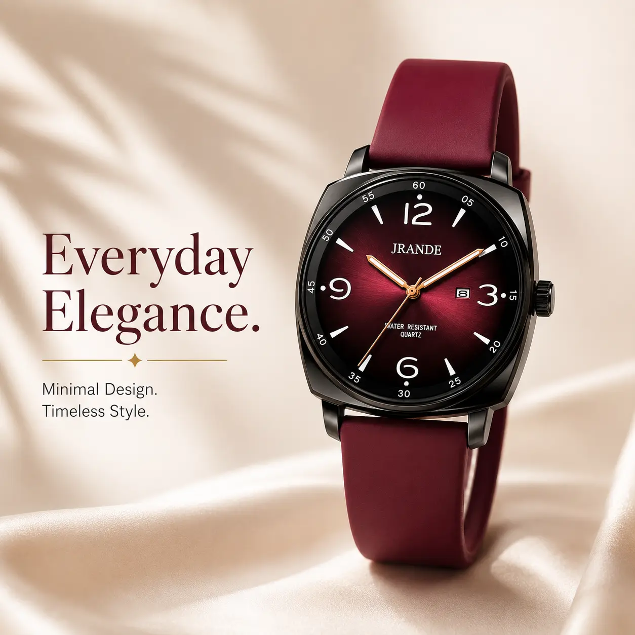 Women’s Luxury Minimalist 42mm Quartz Watch - Silicone Band, Water Resistant, Luminous Hands, Comfortable Fit, Elegant Everyday Wear & Gift Sports Outdoor Accessory