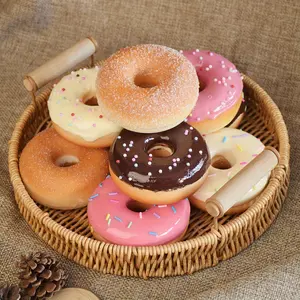 3Pcs, Realistic Donut Decor Props - Colorful Frosted Donuts with Sprinkles for Bakery Display Home Kitchen Decor Photo Shoot Aesthetic Tabletop Ornaments