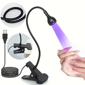 1Pc Clip-on LED Nail Lamp - Portable USB Powered Nail Gel Light Uv Curing Lamp with 360° Adjustable, Nail Dryer for Salon and Home Nail Care, Portable Design, Nail Tools, Salon Home Manicure
