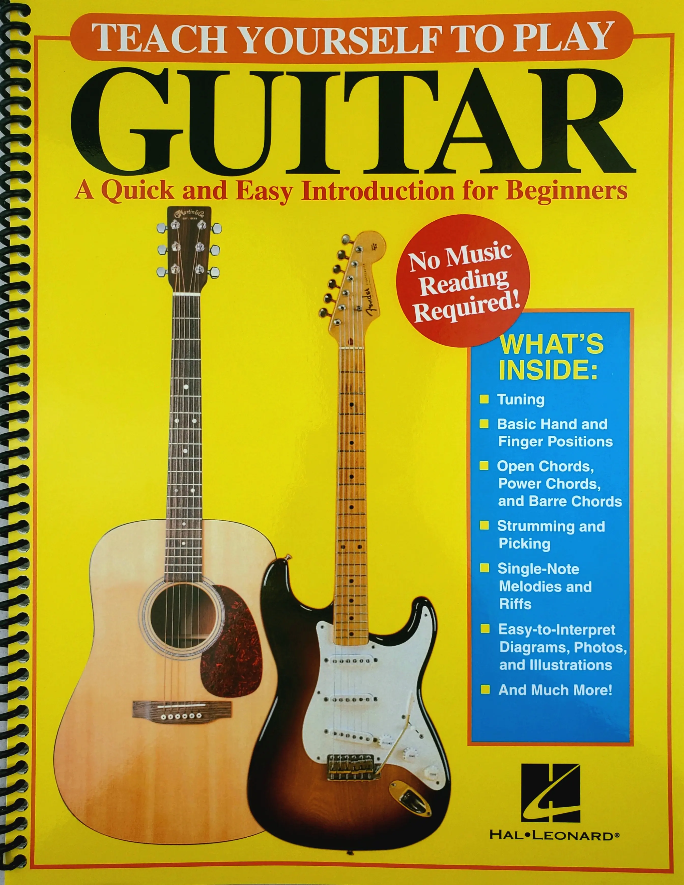 Guitar Instruction Book: Teach Yourself to Play - Quick, Easy Introduction for Beginners (Spiral Bound)