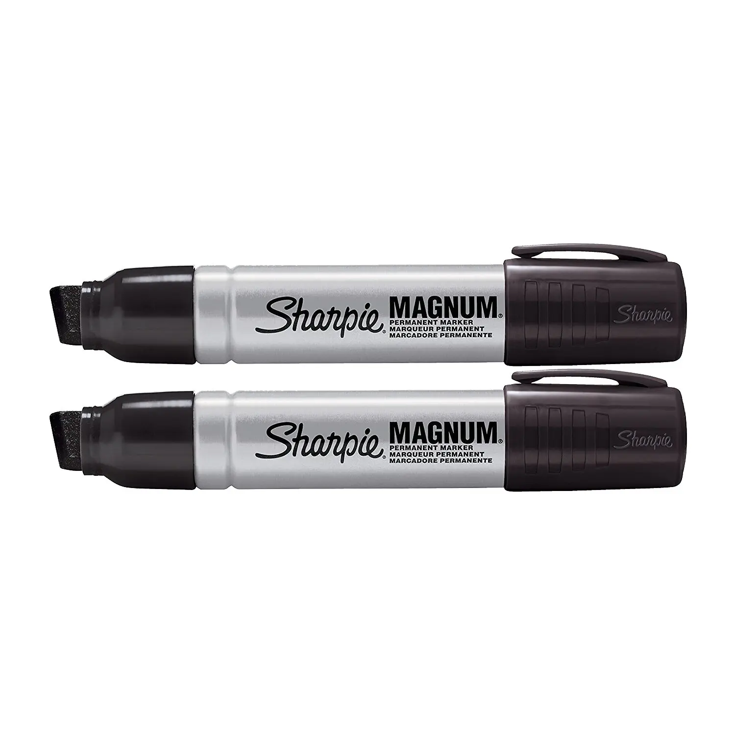 Sharpie Magnum Black Permanent Marker - 15.88 mm Aluminum Barrel, Chisel Point Style, Durable and Reliable for Bold Writing, 2-Pack, Point Style: Chisel