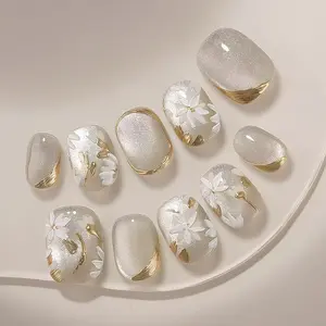 Press-On Nails with Adhesive Tabs for Beginners - Easy Application and Removal - Lasts 1-3 Days - Reusable and Gentle on Nails - Ideal for Short-Term Wear