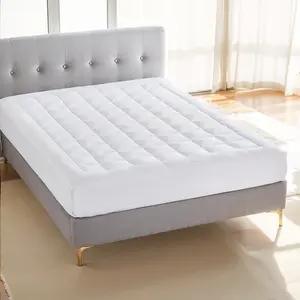 Madison Park Cloud Soft Overfilled Plush Waterproof Mattress Pad Protector, Fitted Pocket Fits Up to 18 Inch, Machine Washable Bed Cover, White