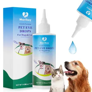 MORIKEY Pet Eye Drops Gentle Eye Care for Dogs and Cats Relieves Itching and Irritation Removes Tear Stains Safe Daily Use