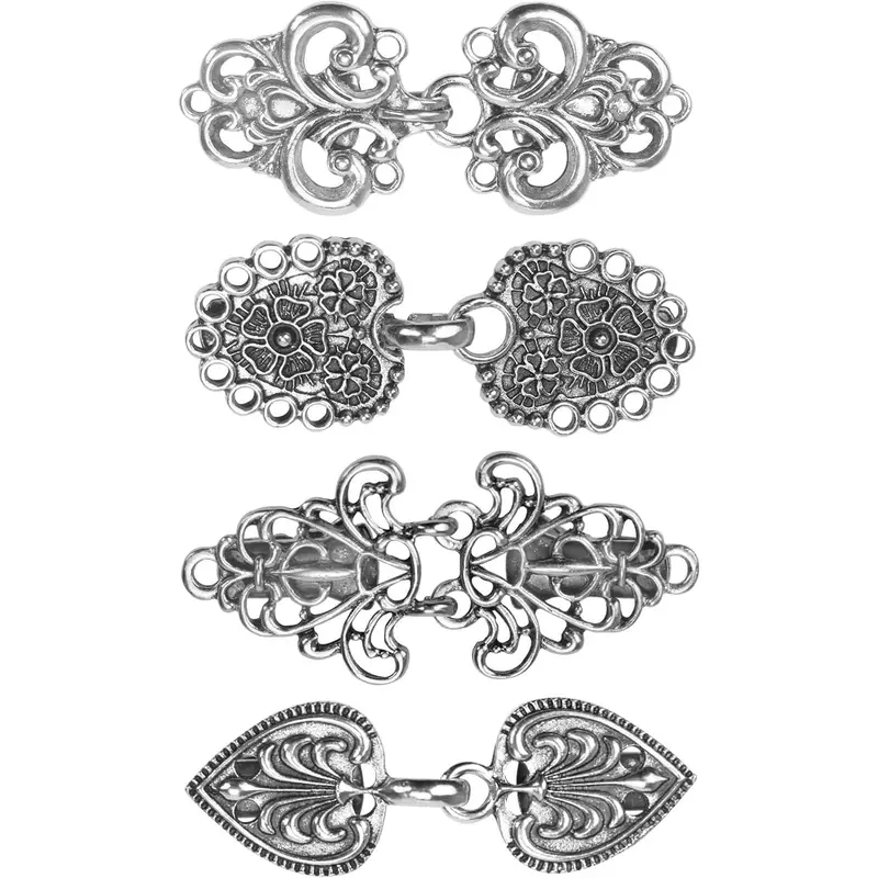 4-Piece Color Mix Durable Metal Pin Clip Set, Electroplated Ornamental Clothing Fasteners for Daily/Ceremony Cardigans & Dresses, Shelf Storage Garment Holders (Home & Festive Party Supplies)