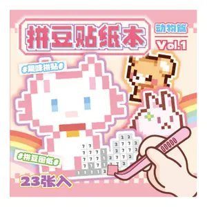 Pixel Puzzle Sticker Books by Number Scenes ,10Scenes ,23 Pages Cute Design