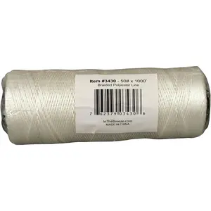 Bulk Braided Polyester Kite Line, 50 lb x 1000-Feet, 3430