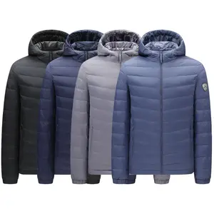 Men's Lightweight Hooded Down Jacket Multi-Color Optional Fashionable, Lightweight Warm Coat Casual Versatile Autumn Winter Short Down Jacket