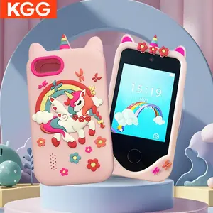 KGG Smart Phone Toy, 1 Set Cute Cartoon Unicorn Pattern Phone Game, Funny Learning Education Tool, Multifunction Music Player Alarm Clock Flashlight Dual Camera Phone