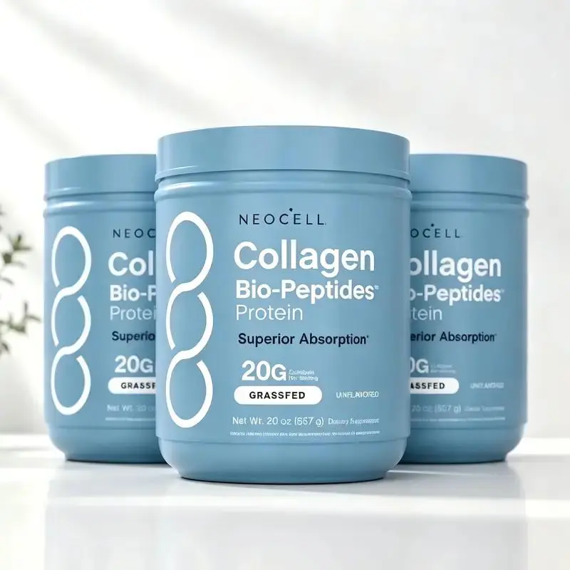NeoCell Collagen Peptides Powder (3-Pack), 20oz Grassfed Protein Supplement - Advanced Formula with 18 Essential Amino Acids