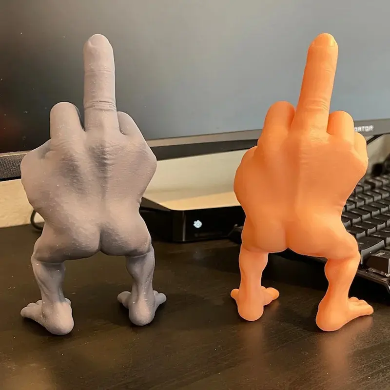Humorous Resin Figurine with Middle Finger Legs - Gag Gift, Desktop Decor for Home Office, Statue & Bobblehead Supplies, Party Ornament, Figurine, Statue & Bobblehead Supplies, Decorative, Figurines & Miniatures