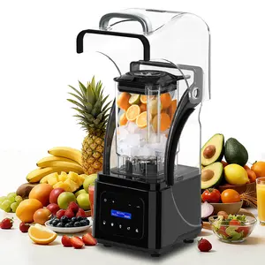 AIZIYO Commercial Blender for Kitchen with Quiet Shield, 2200W Motor, 6 Food Grade Blade, 60 Oz Pitcher, 5 in 1 Functions Professional Countertop Blender for Ice Crush, Smoothies, Shakes, Bowls & Spreads