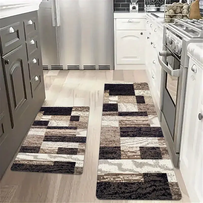 [SALE 50%] Durable Kitchen Floor Mat - Modern Indoor Rug, Non-Woven Fabric Runner, Non-Slip Backing, Stain-Resistant Low-Pile, Waterproof for Home Use