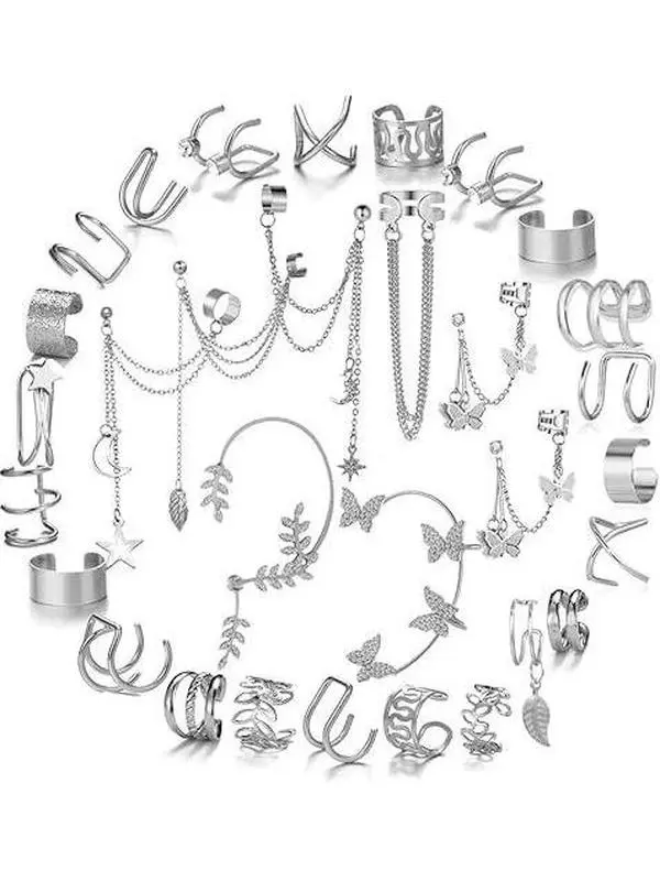 31 Pcs Spiral Cartilage Ear Clip Earrings for Women and Men,Non-Pierced Ear Clip Fake Earrings,Cartilage Suitable for Birthday,Party,and Daily Wear,Valentine's Day Gifts,Hand Tools Kits