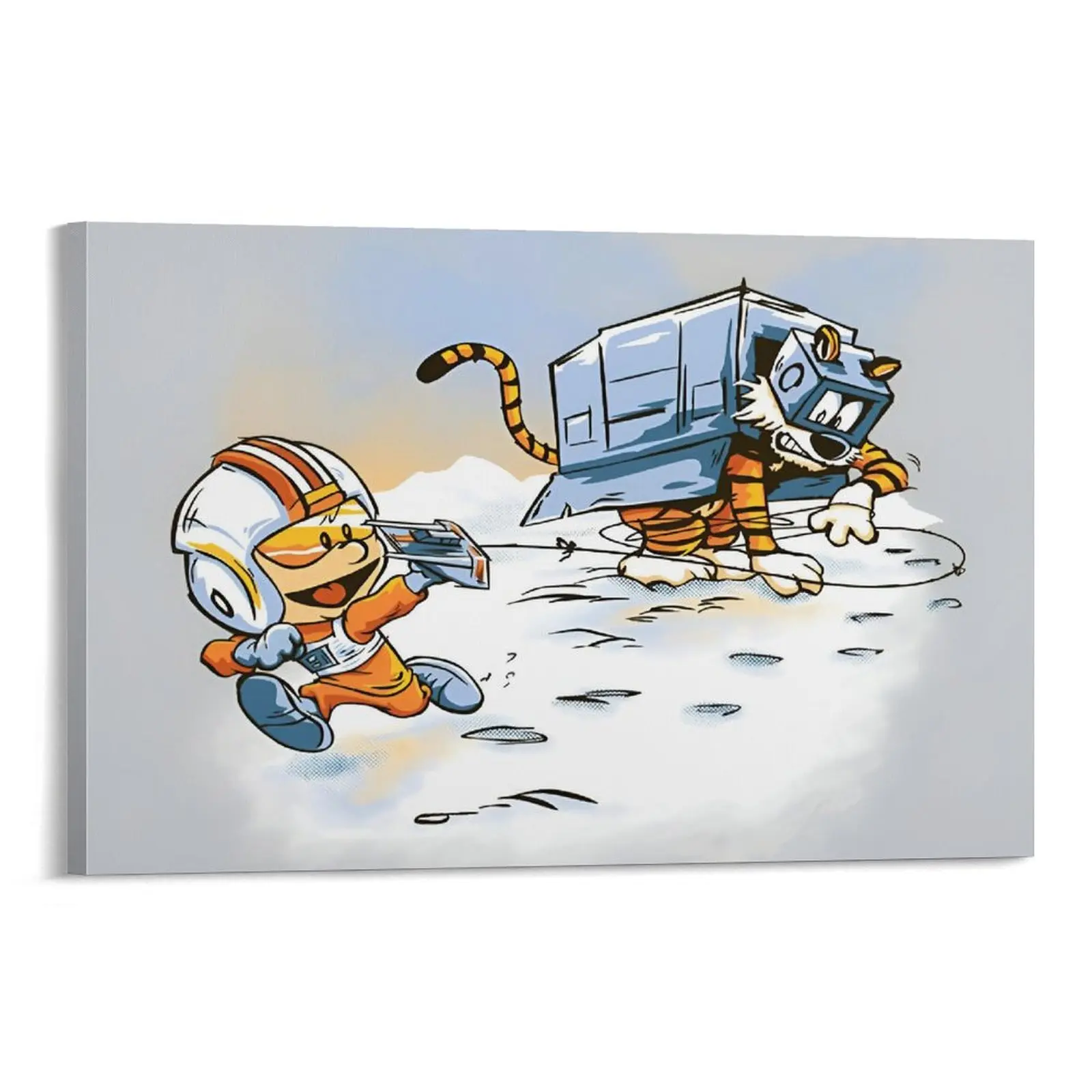 Funny Calvin Hobbes Adventures in Imagination Canvas Poster - Snow Wars Art for Kids Room & Game Corner Canvas Poster Bedroom Decor Sports Landscape Office Room Decor Gift Frames Ornaments Wall Artistic