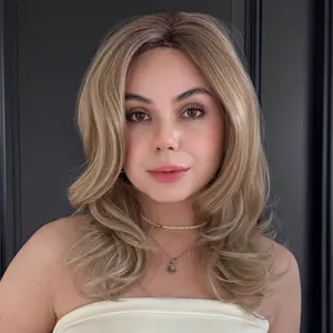 Gracia - WIGYY Shoulder Length Synthetic Wig, Long Natural Look Glueless Lace Front Wig, Heat-Resistant Protein Fiber, Adjustable Lightweight Cap for Daily Elegant Style