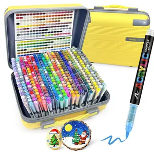 GuangNa 360 Acrylic Paint Markers Professional Grade Direct Liquid Ink Control System for Rock Painting Canvas Glass Plastic Fabric & Creative Crafts Christmas Gift
