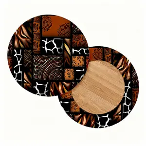 2/4/6/8PCS geometric animal pattern digital printing pattern four seasons universal elastic round stool cover, elastic, suitable for bar chair cover, outdoor chair, small round cushion cover, stretchable, elastic, restaurant