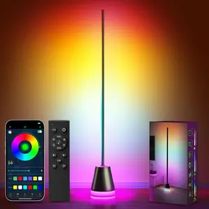 ASHLUNA Smart RGB LED Corner Floor Lamp,172 LEDs Bright Standing Lamps for Living Room with APP and Remote,Modern Floor Lamp with Music Sync and 16 Million Colors, Ambient Lighting for Bedroom
