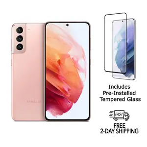 Refurbished Samsung Galaxy S21 5G G991U (Fully Unlocked)-Acceptable Condition with Pre-Installed Tempered Glass & 1 Year Warranty