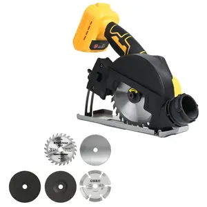 4-inch brushless circular saw kit, compatible with DeWalt 20V battery, compact circular saw, 4-speed settings, 20,000 RPM, maximum cutting depth 30 mm/1.8 in, suitable for home renovation, cutting wood boards, stone, and tiles, includes 5 blades