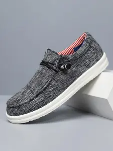 Men's Casual Solid Color Slip-on Loafers, Breathable Lightweight Shoes, Outdoor Walking and Driving, All Seasons, Footwear