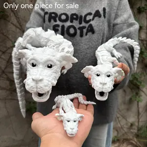 1pc 3D Printed Lucky Dog Dragon, Falkor the Luck Dragon Doll, Realistic Animal Model, Desk Decoration, Unique Gift, Animal Collectibles, Decorative Sculptures, Articulating Animal Figurines, Articulated Animal Figurines