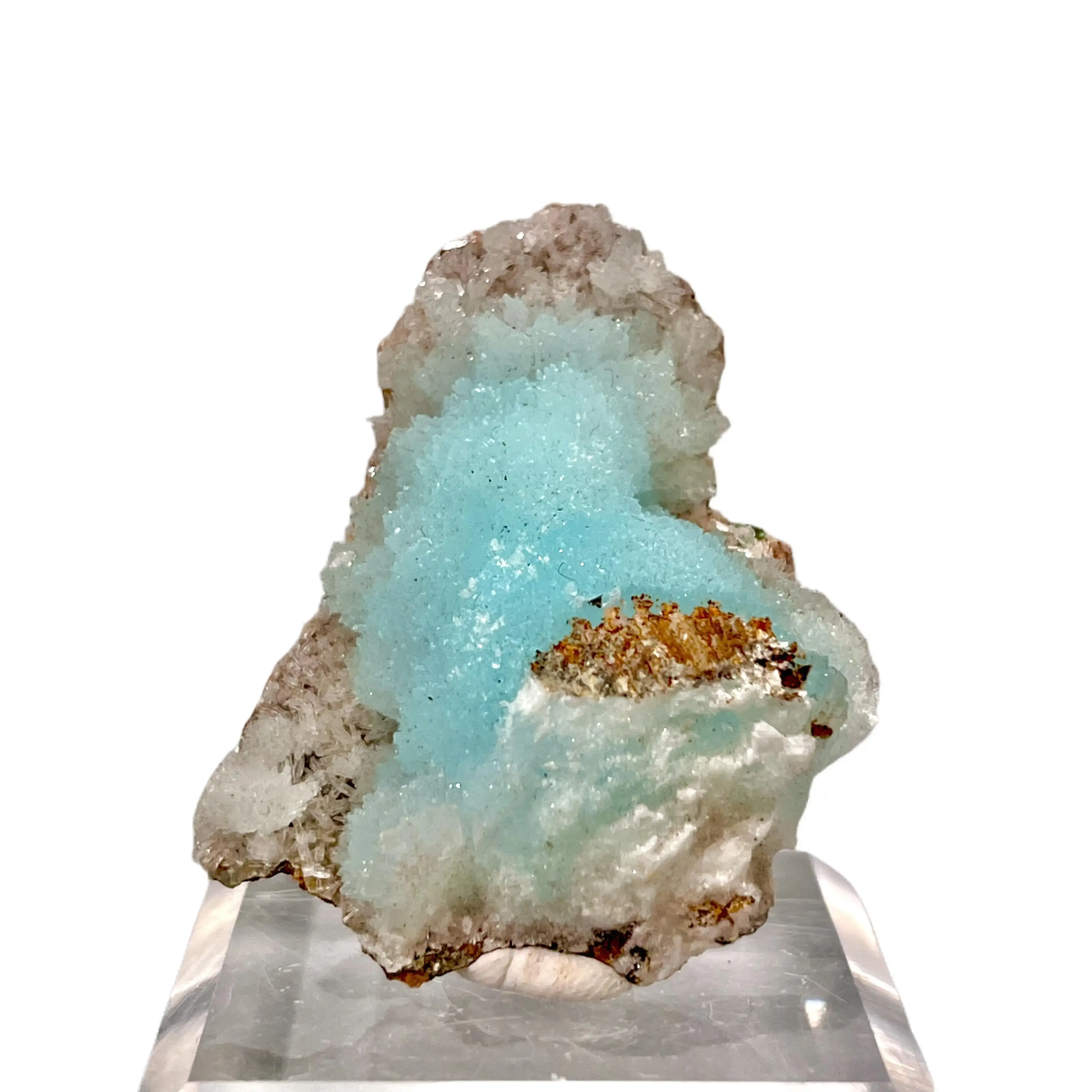 Blue Aragonite Decorative Tumbled Crystal, Soft Pastel Crystal Ornament For Desk & Interior Decoration