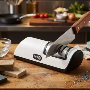 Portable USB Electric Knife Sharpener: Diamond Abrasive, Precision Angle Guide for Straight & Serrated Blades. Magnetic Whetstone for Kitchen, Camping, DIY. Easy Use, Extend Lifespan, Boost Cutting Efficiency. Professional Tool for Home, Outdoor.