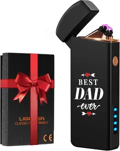 Fathers Day Dad Gifts from Daughter Son Wife:  Lighter Dad Mens Birthday Gifts, Rechargeable Windproof Flameless Dual Arc Plasma Lighters