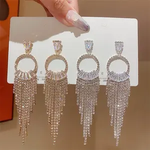 925 Sterling Silver Post  Long Earrings for Women Chandelier Diamond Tassel,18k Real Gold/Platinum Plated Lab Diamond Dangle Earrings,Hypoallergenic,Bridal Jewelry,Gift for Wife,Girlfriend