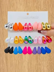 Water Drop Comma Earrings Set, 10pcs-30pcs, Colorful Creative Dopamine Jewelry for Women, One Card 10 Pieces, Stud Earring Jewelry, Fashion Accessories
