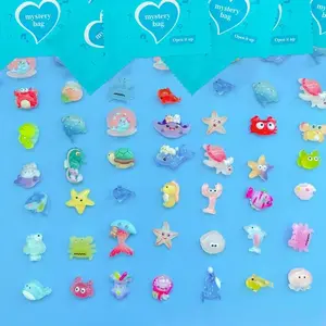 50Pcs Glow-in-the-Dark Ocean Animal Figurines Set, Resin Duck & Turtle Mini Figures, DIY Craft Supplies, Party Decor & Collectible Toys for Kids Gifts blind box fun