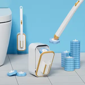 Holdon Disposable Toilet Brush, Toilet Bowl Wand Holder Set with 36PCS Cleaner Refills(Lavendor&Ocean&Lemon), Wall mounted Scrubing Toilet Brush Bathroom Kit