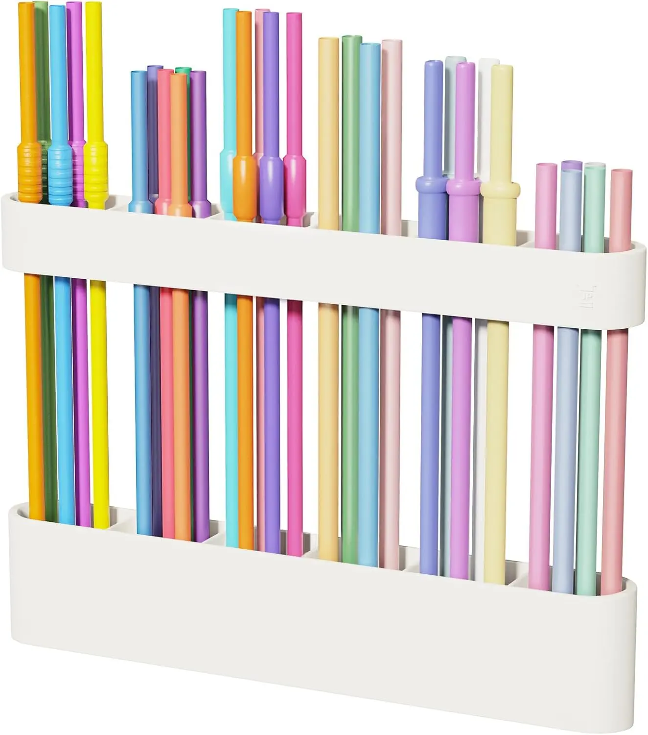 Straw Holder for Cabinet Door,  Straw Organizer for Cabinet Door, Kitchen Cabinet Organizer  Straws Dispenser for  Kitchen Accessories (White)