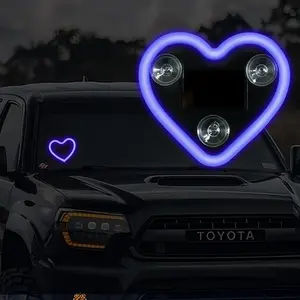 Solar Heart-Shaped Light Romantic Four Colors Rechargeable Indoor Outdoor Use Adhesive Hanging Dual-Use No Drilling Valentine's Day Decorations Led Neon Sign