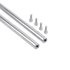 [2pcs/Pack] 8 x 300mm Linear Motion Rod Shaft Guide, 2PCS End Hollow Linear Steel Rods with Screws for 3D Printer and CNC Machine (Inner Hole Dia 4mm) (End Hollow Inner Hole Diameter: 4mm, 8 x 300mm)