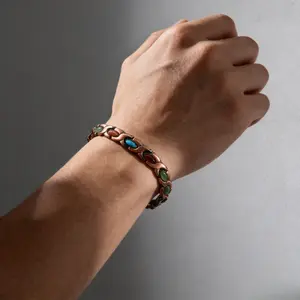 SOULARA Magnetic Copper Bracelet – Adjustable Turquoise Healing Bracelet for Men & Women, Daily Wellness Jewelry,US Warehouse 2-5 Days Ship