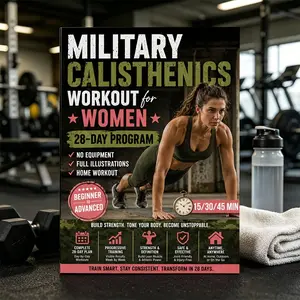 Women's Military Bodyweight Training Manual, 28-Day No Equipment Home Workout Plan, Self-Weight Exercise Guide for Fitness Enthusiasts, Whole Body Workout