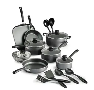 18 Piece Non-stick Cookware Set, Steel Gray