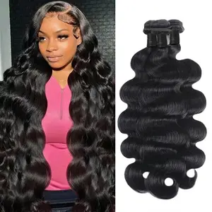 【LUCKOCKOS 】Luxury 14A Virgin Brazilian Hair Bundles Body Wave Human Hair Extensions  Double Weft Shed-Free 1 3 or 4 Bundles Glueless Hair Replacement Machine Weft Hair
