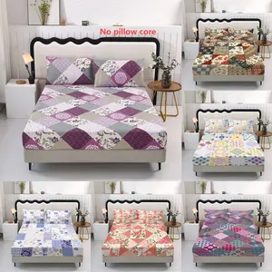 3-Piece Printed Bed Sheet Set, Includes 1 Fitted Sheet & 2 Pillowcases, No Core, Suitable for Home Bedroom Hotel Dorm School Use, Bed Sheets Set